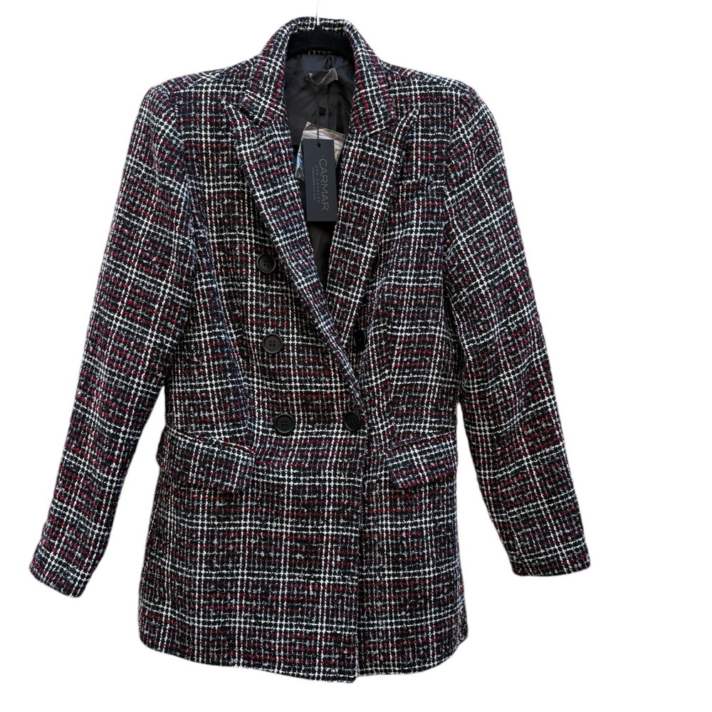 Carmar Classic Plaid Double Breasted Blazer Size XS NWT